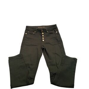 Michael‎ Kors Selma Skinny Button Fly Olive Green Jeans Pants Size 4